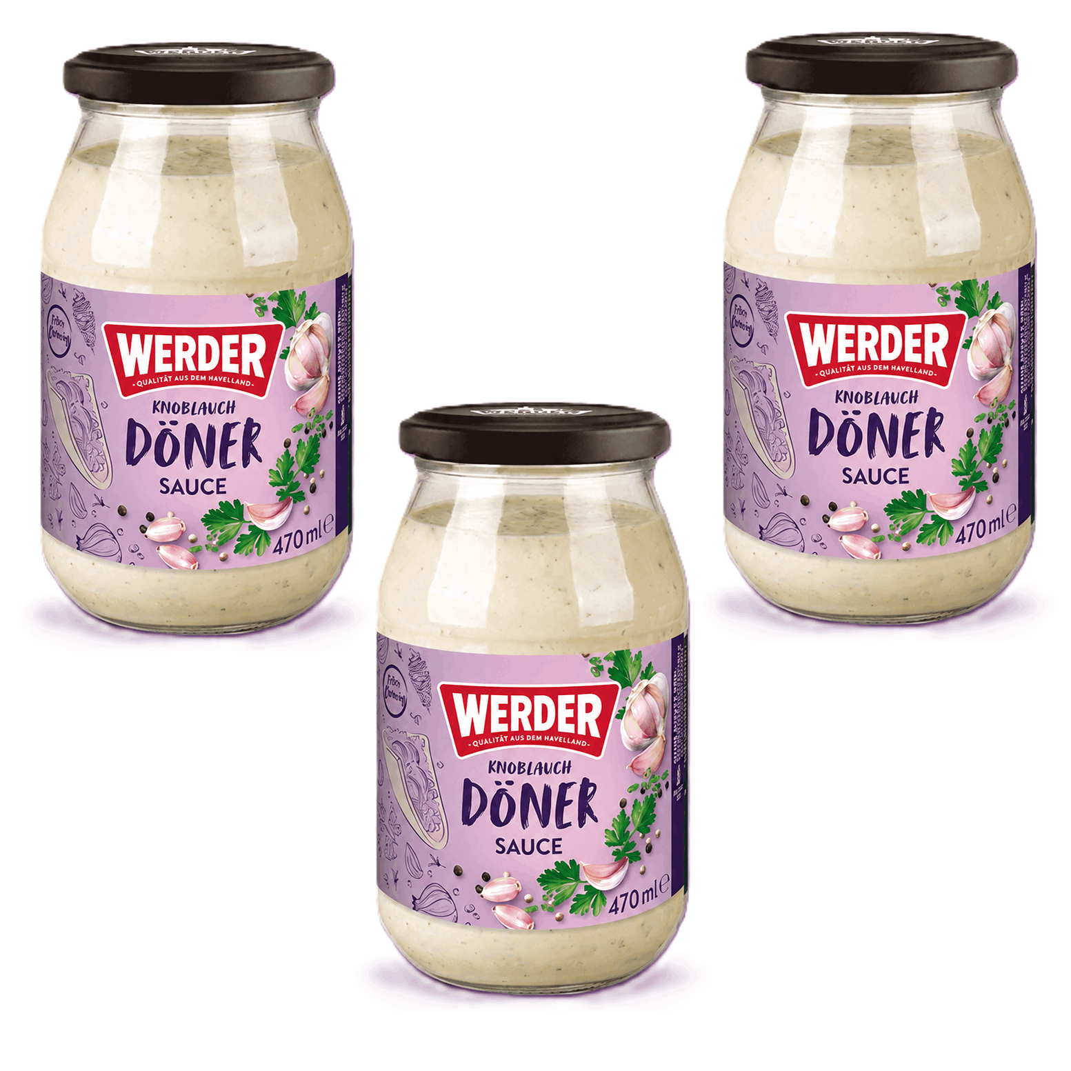 Werder Doner Sauce Garlic 3x470ml Bottles