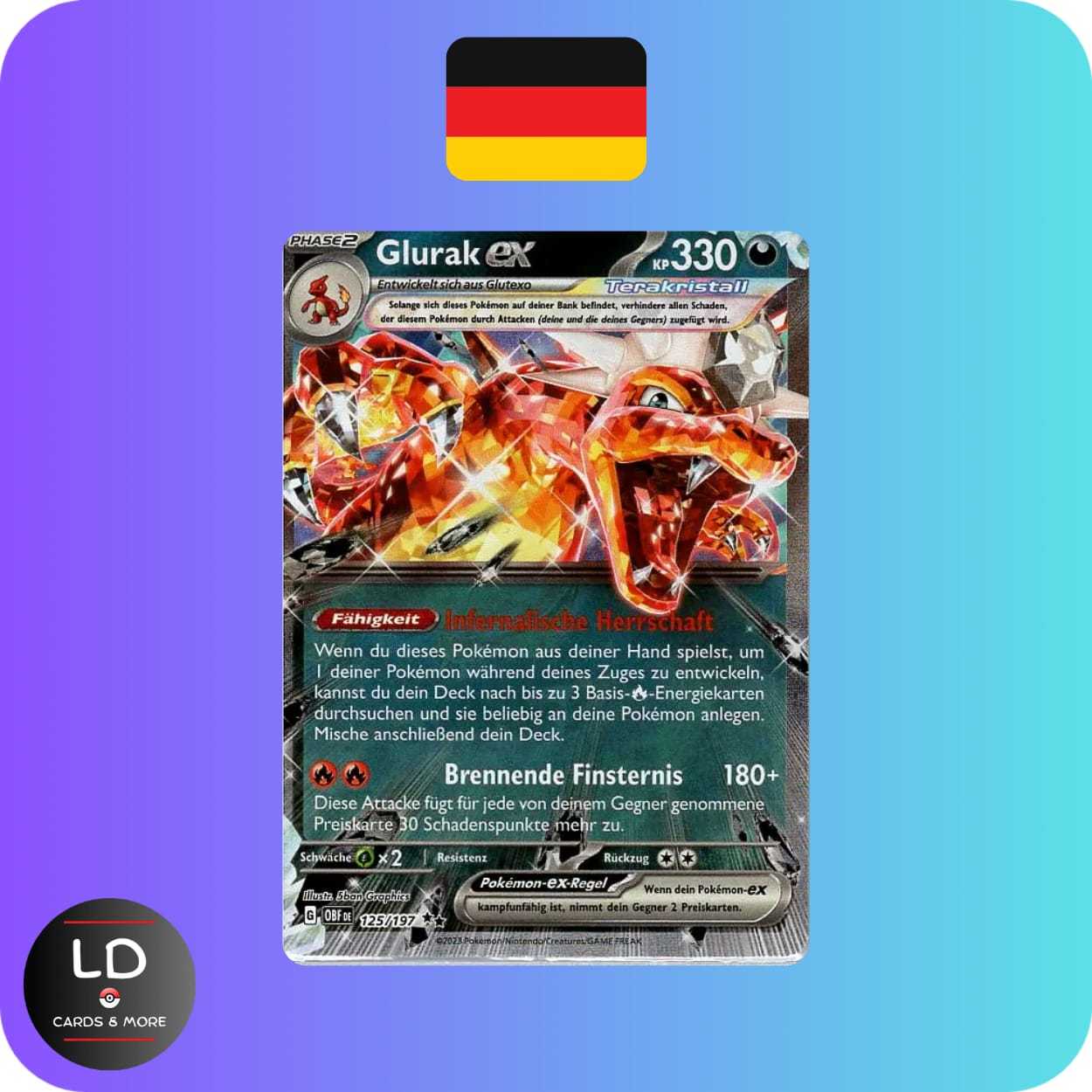 Glurak Ex | Obf 125 | & Purple Obsidian Flames | German