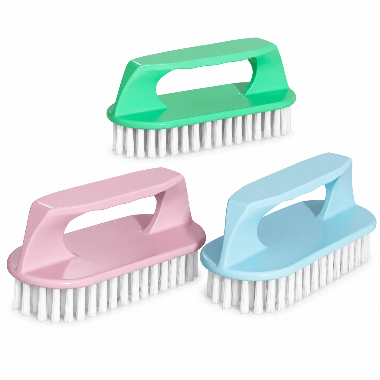 TEMU Random Colour 2pcs Set Hard-bristle Plastic Cleaning Brush, Shoe Brush, Laundry Brush, Floor Scrub Brush & Clothing Cleaning Brush For Household