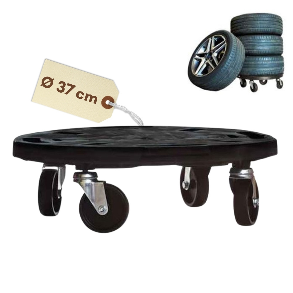 Image of Flat And Round Plant Rollers With Wheels - 40" Workshop Transport Rollers, Furniture Rollers, And Plant Transport Aid