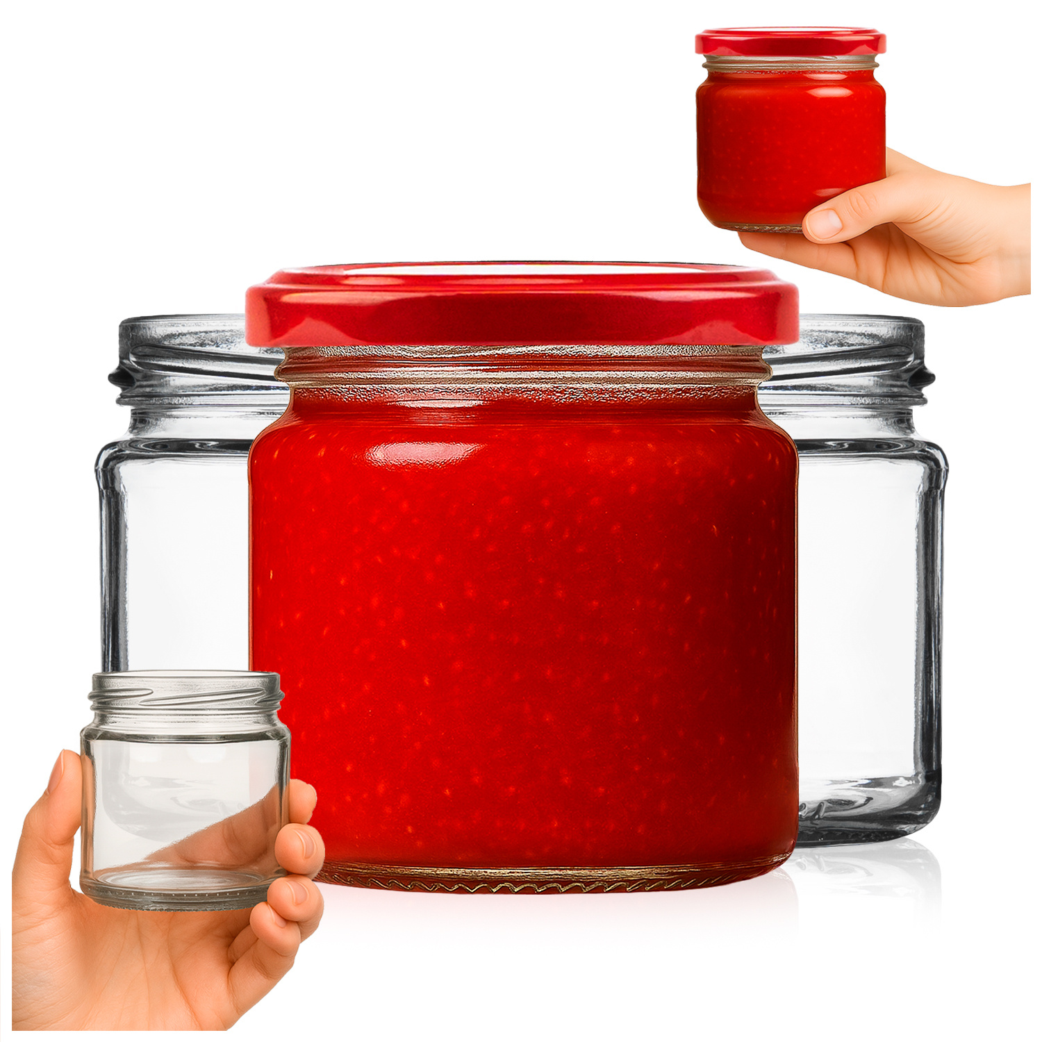 TEMU 10 Pezzi Barattoli di Miele 212 ml in Vetro per , Marmellate, Confetture, Cibo, Carne con Coperchi - Barattoli per Inscatolamento e