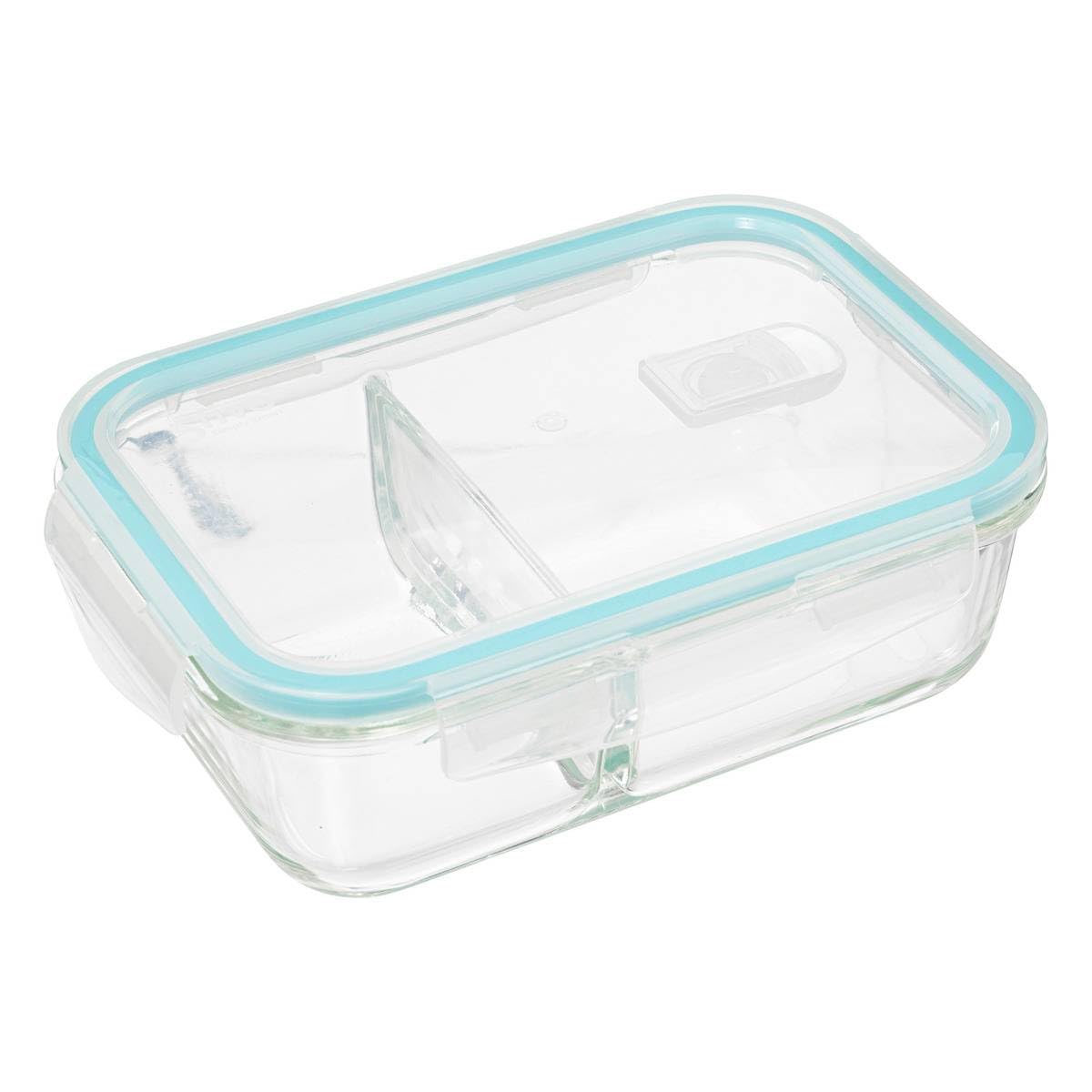 Glass Storage Box With 2 Compartments And A Lid, 1.01 L