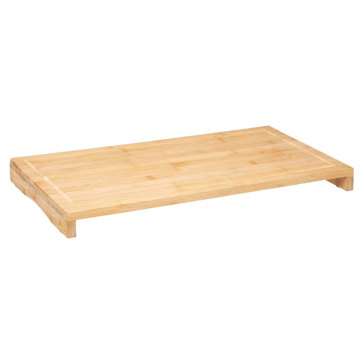 TEMU Cache plaque 52x28 cm en Bambou 2-en-1. Planche à découper en Bois et Protège Plaque - Compatible Induction Gazinière Vitrocéramique