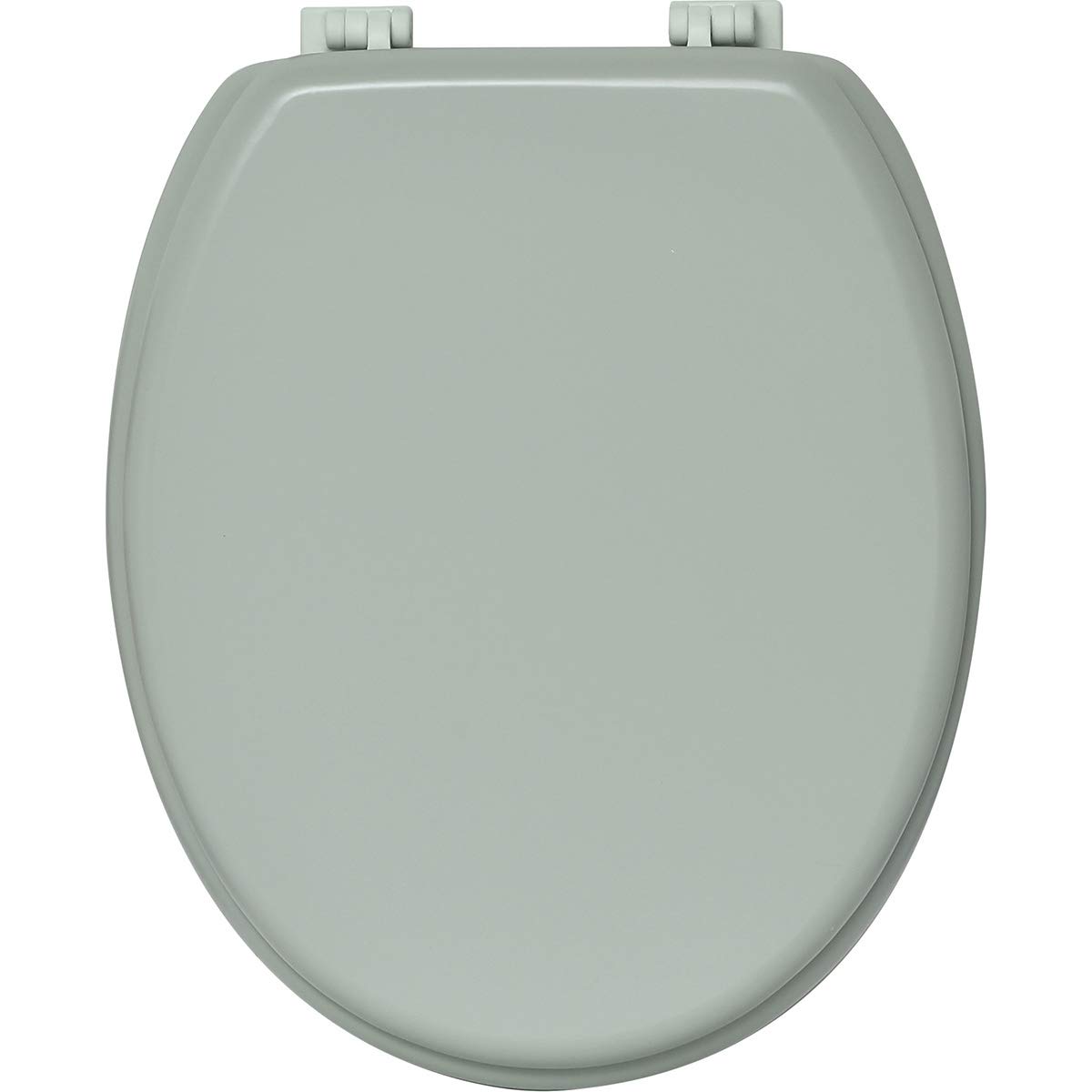 Image of Almond Green Solid Wood Oval Toilet Seat Cover, 44.5 Cm