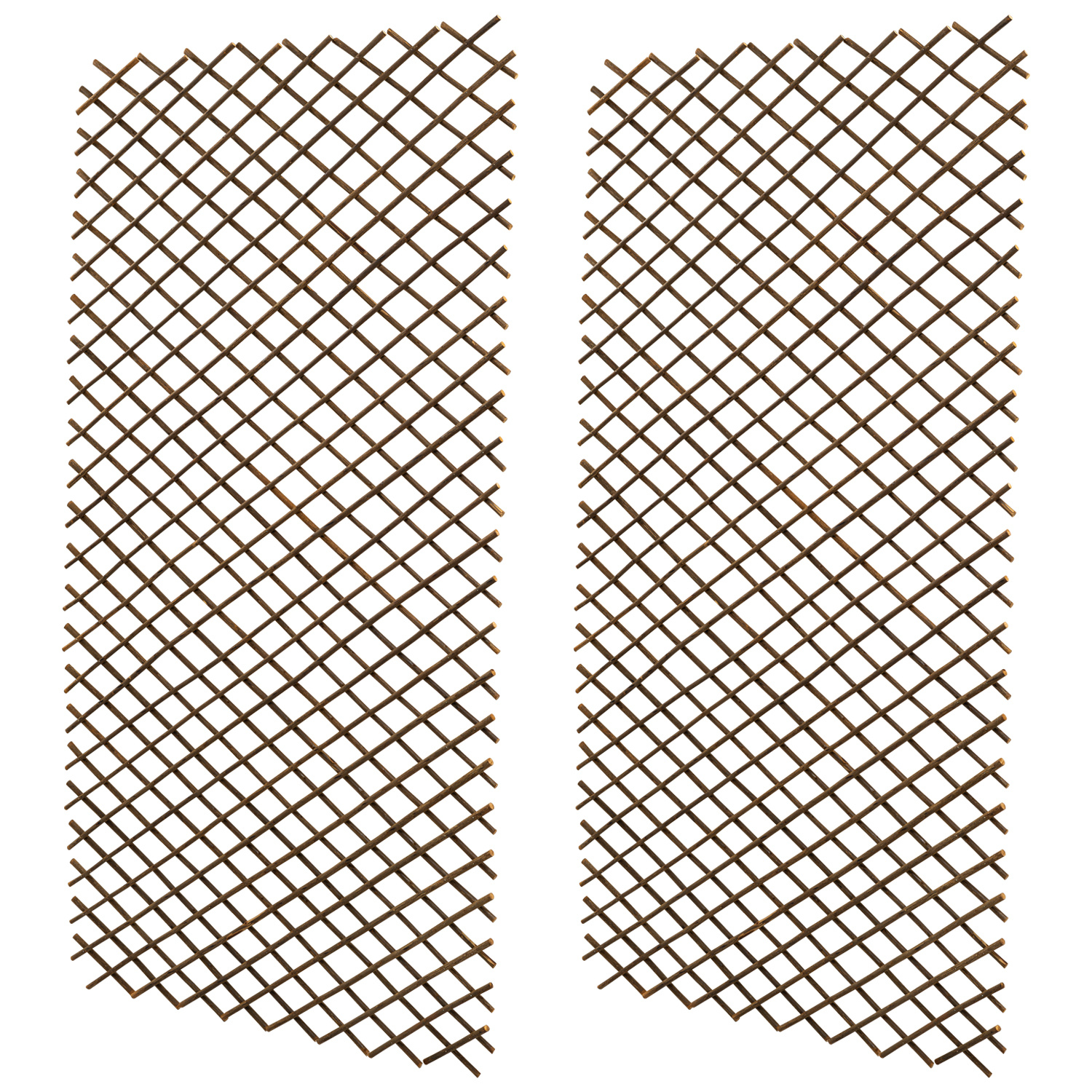 TEMU Woodside Expanding 180 × 90 cm Willow Fan Wall Trellis – 2 Pack Natural Garden Climbing Plant Support