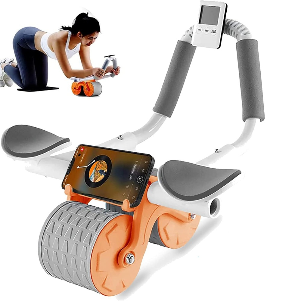 TEMU Rullo Addominale con Rimbalzo Ruota per Addominali con Supporto Gomiti e Smartphone Core Trainer Allenamento Muscolare