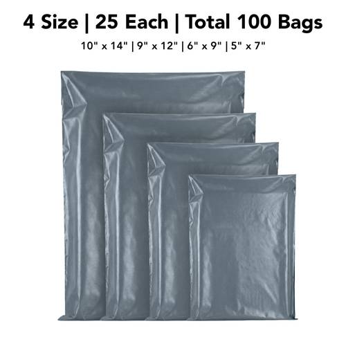 100 mixed size mailing postal bags self seal closure packaging bags delivery mailing bag flexible and tempered proof secure small to large postal bags 4 sizes 25 each