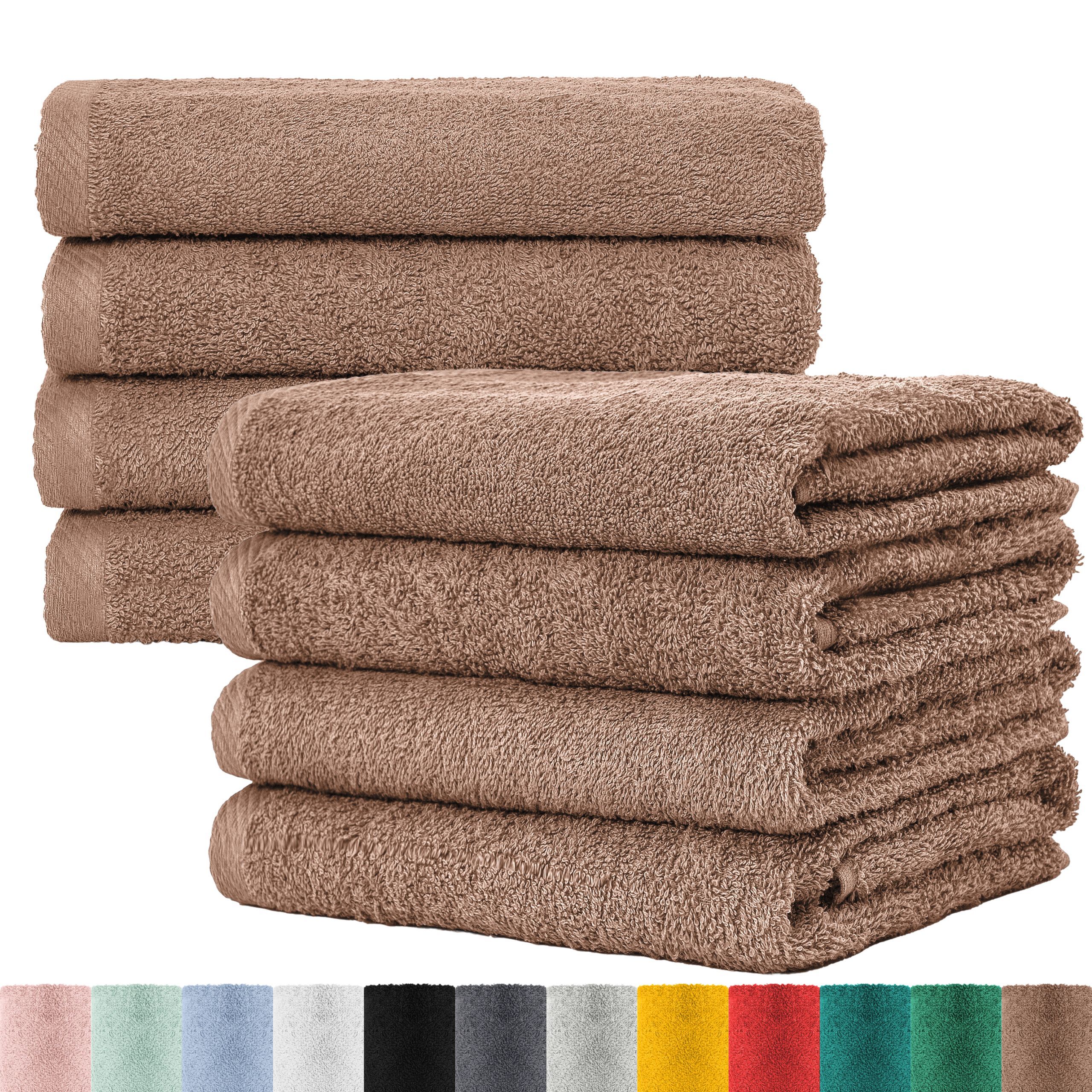 TEMU Terrytowel Set 8-pack - High-quality Naturaltowels - 50x100 Cm With Hanging Loop - Absorbent And Durable - Perfect As Hair Towel, Hand Towel Or