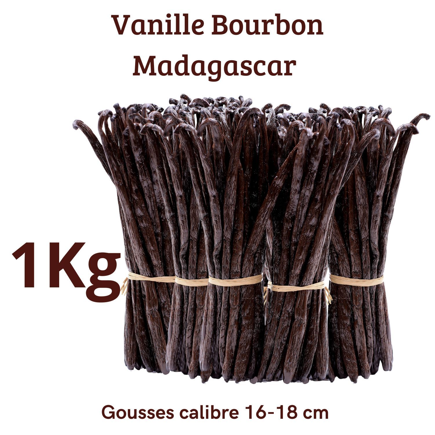 Image of Professional Grade - 1kg Vanilla Pods - 16-18cm - Madagascar Vanilla - Gourmet Quality - Fragrant, Rich & Flexible Pods
