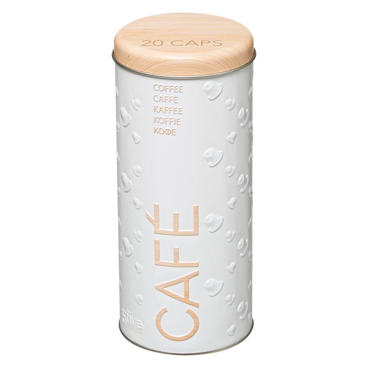 Scandinavian Coffee Capsule Box - White, 17.5 Cm H, 20 Pods Capacity - Kitchen Storage, Dispenser