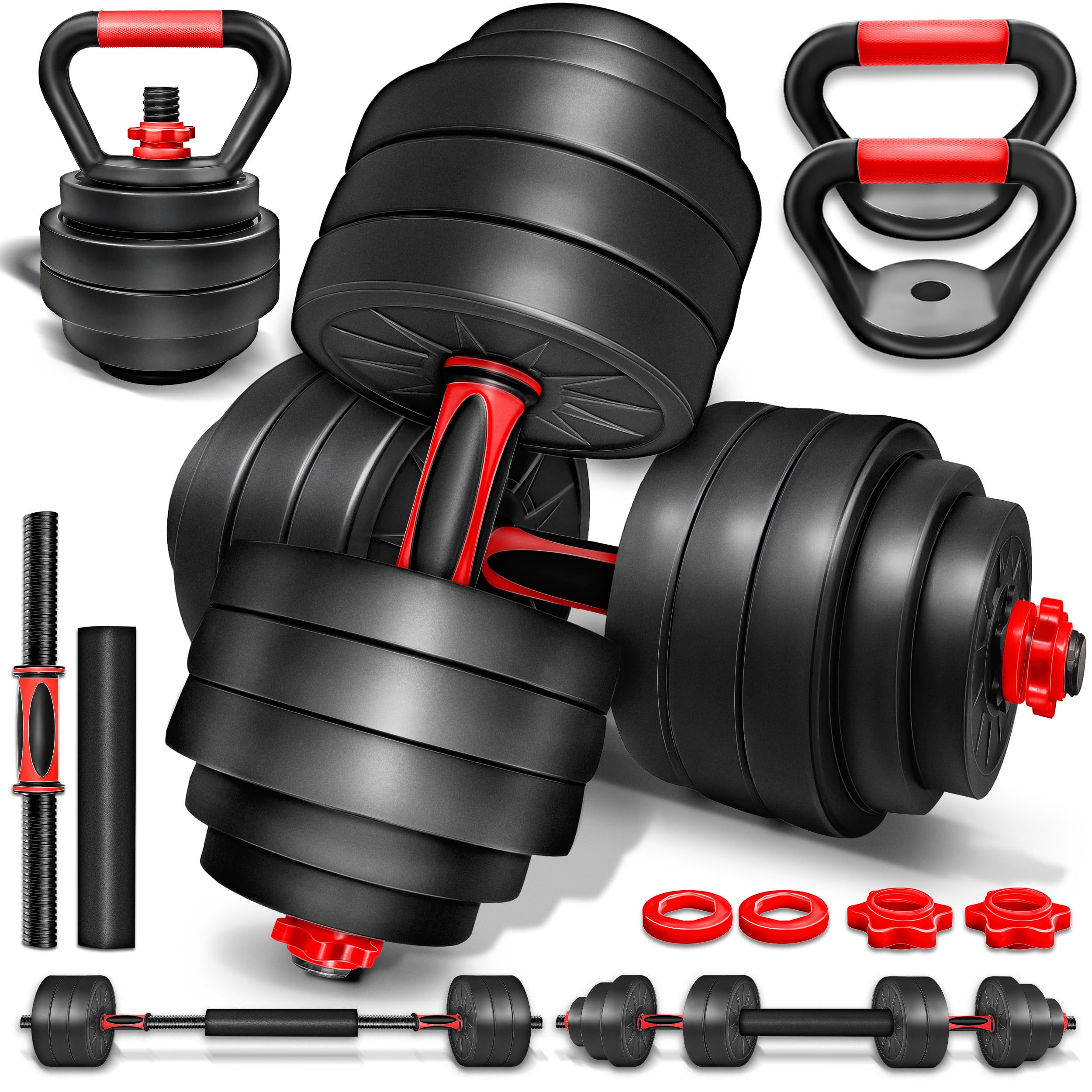 TEMU ® Ensemble de haltères 15 - 40 Kg Haltères courts Ensemble d'haltères Haltères Poids d'entraînement de force