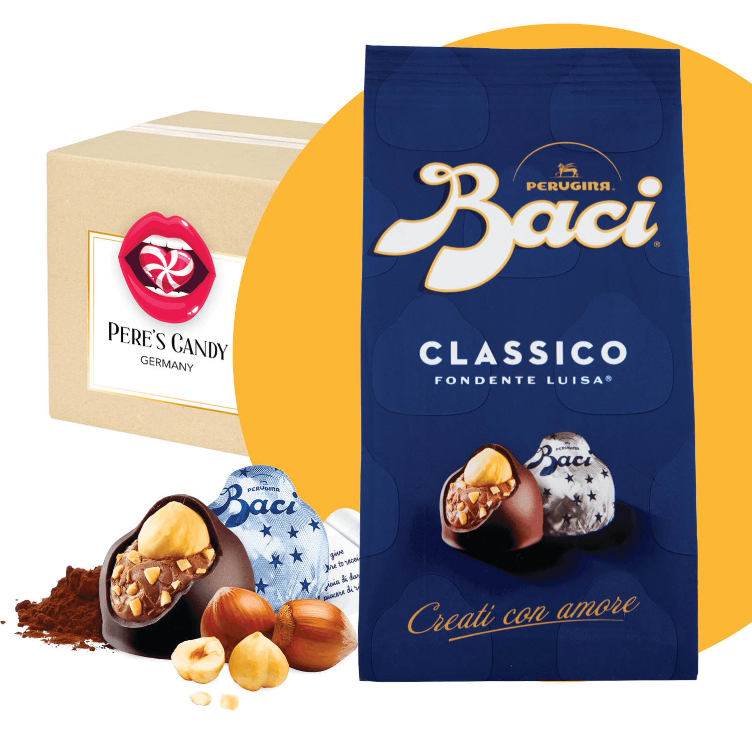 Image of Baci Classic Premium Bag - 10 Pralines With Dark Chocolate And Hazelnut Filling 125g - Christmas Sweets - Christmas Chocolate - Christmas Gifts - Christmas Snacks