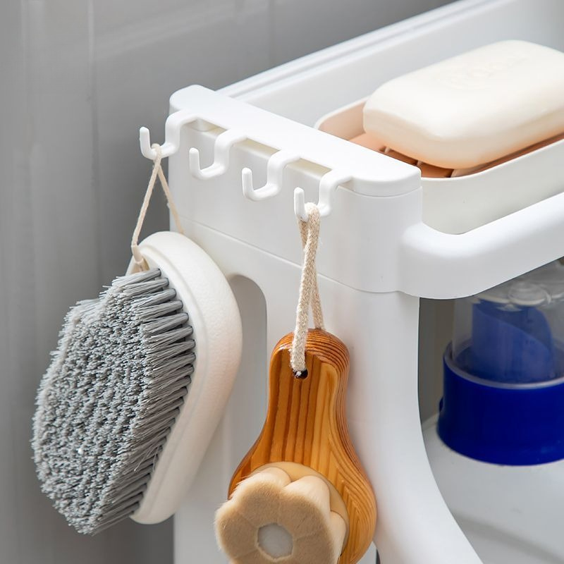 3-Layer Movable Bathroom Floor Storage Rack with Wheels