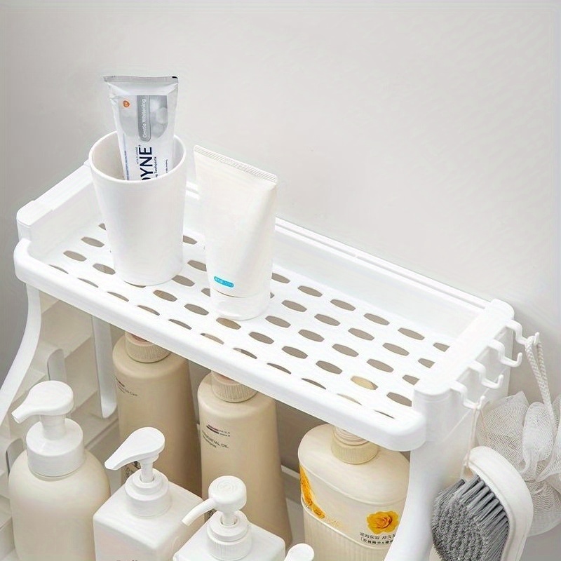 3-Layer Movable Bathroom Floor Storage Rack with Wheels