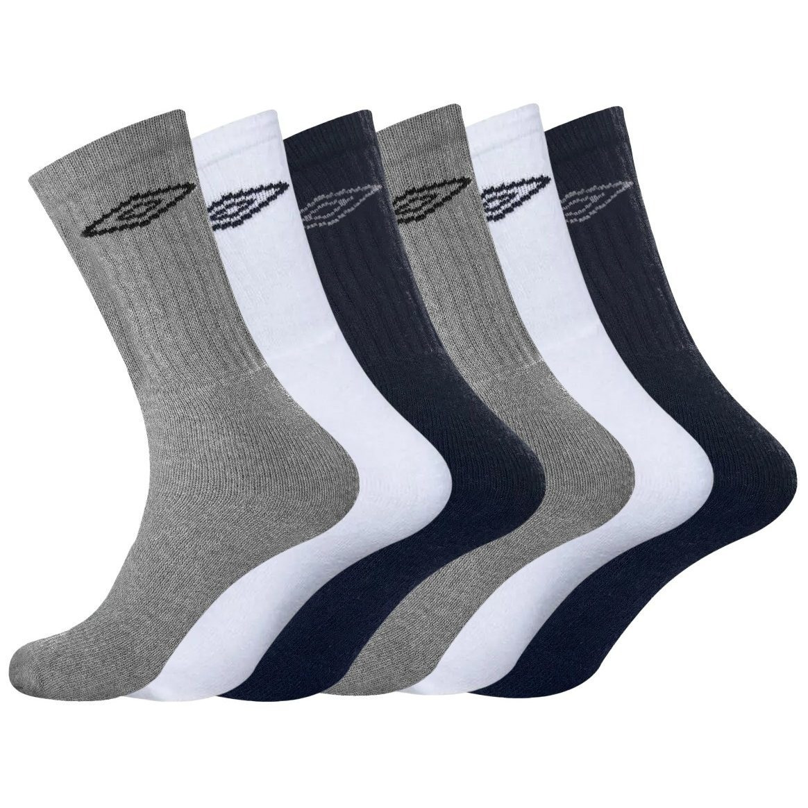 TEMU Umbro - Men' Crew Socks (pack Of 6 Pairs) Breathable Performance Sports Socks ( Uk Sizes 6-8.5 & 9-12 )