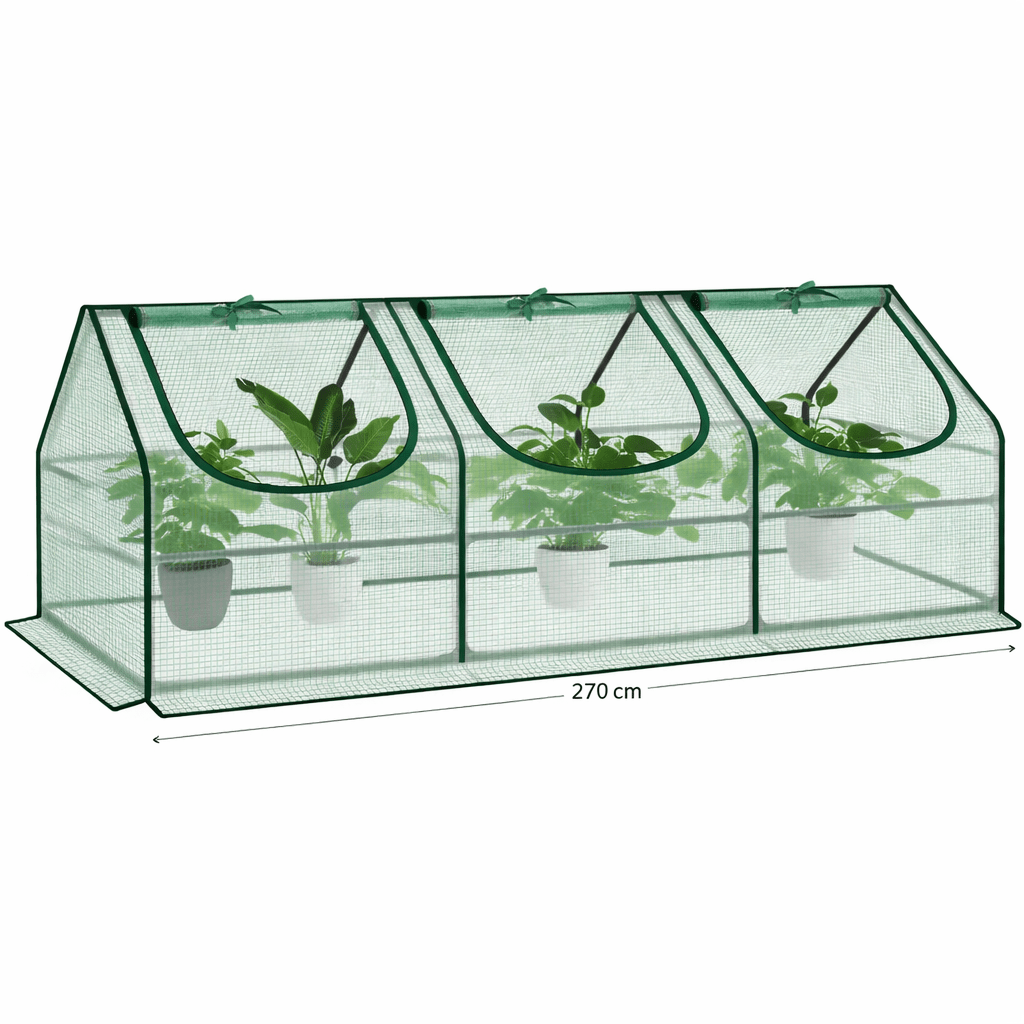 TEMU 270 X 90 X 90cm Greenhouse Tent - Mini Greenhouse With , Cover, Zipped Door- Portable Greenhouse For Plants And Vegetables- Perfect For Outdoor