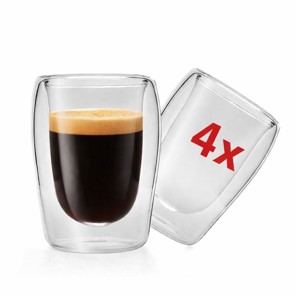 2-6pcs Double-walled Espresso Glasses 80 Ml Espresso Cups Glass Espresso Cups Double-walled Thermoglasses Espresso Cups Double-walled