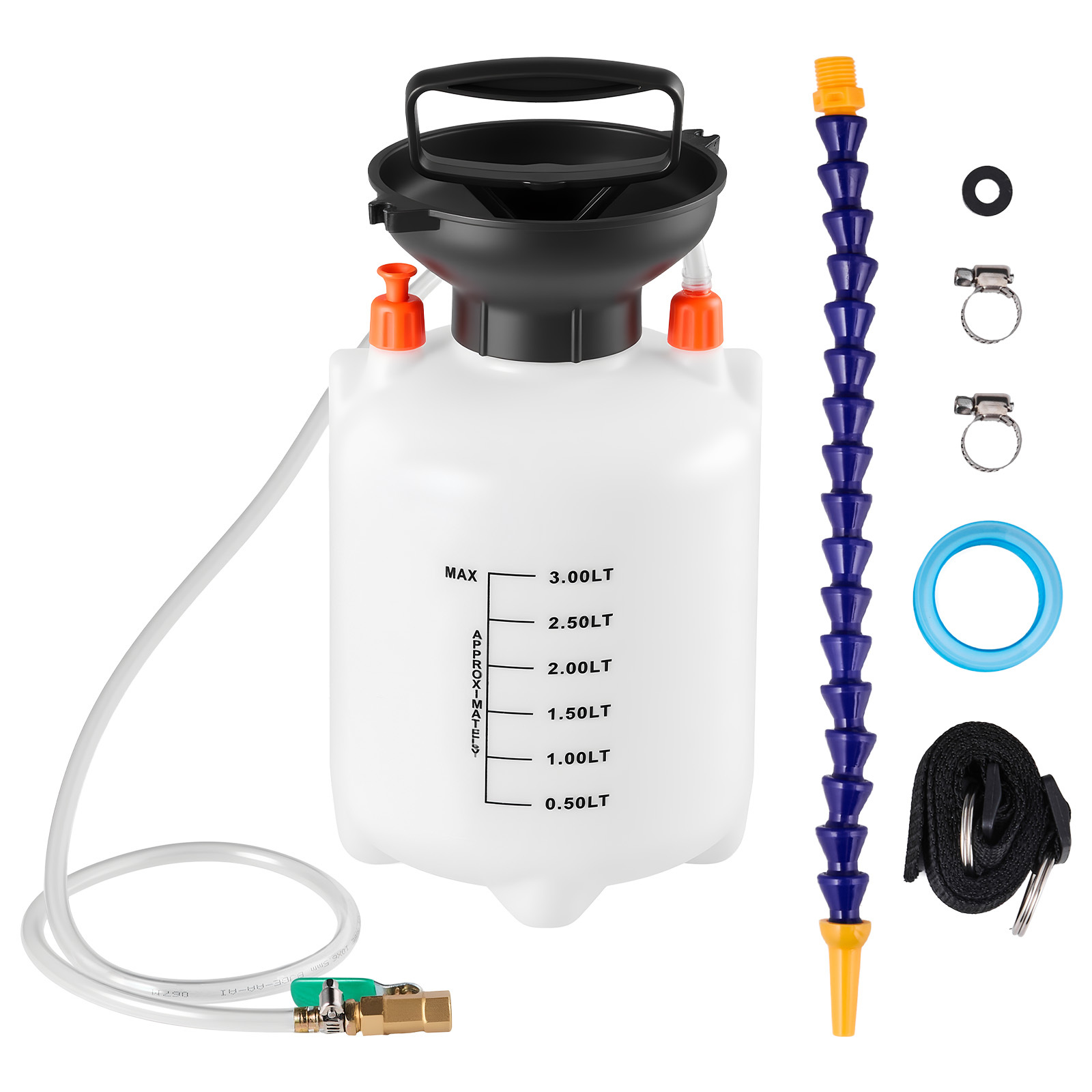 TEMU VEVOR Pompe de fluide de transmission, de 3 L, pompe de transfert de fluide manuelle avec réservoir de cheval de 120 cm de long et HDPE, pompe à