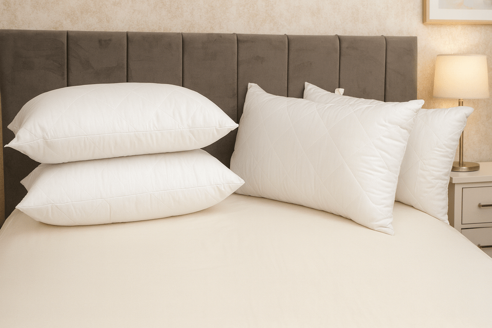 Chilimilii 4 Pack Quilted Bed Pillows Deep Filled Soft & Bounce Back Hotel Quality Support