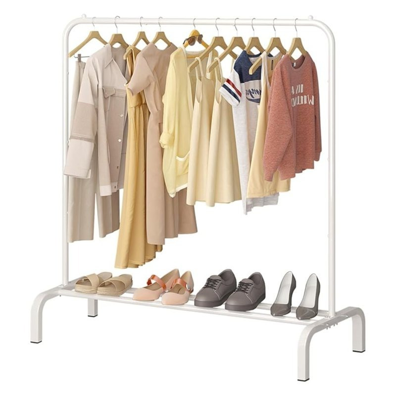TEMU Perchero burro ropa resistente de acero, Capa simple / Capa , Con balda Zapatero, Capacidad de carga 30kg, Fácil montaje, Entrada Recibidor o