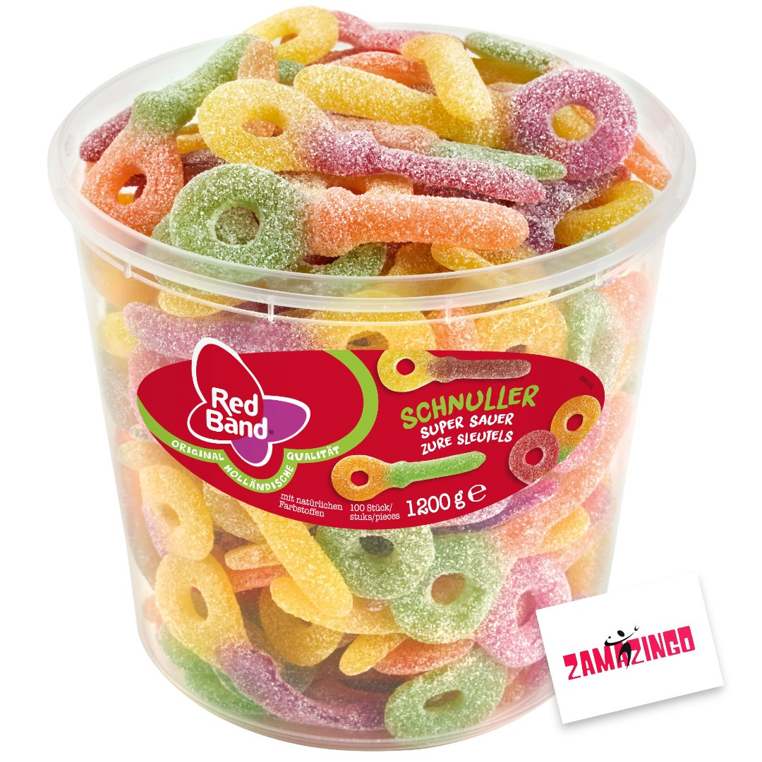 Image of Red Band Sour Pacifier Fruit Gummies, 100 Pieces, 1200g