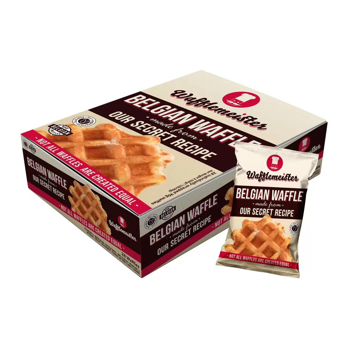 TEMU Wafflemeister Classic Belgian Liège Waffles Pack Of 28 X 90g