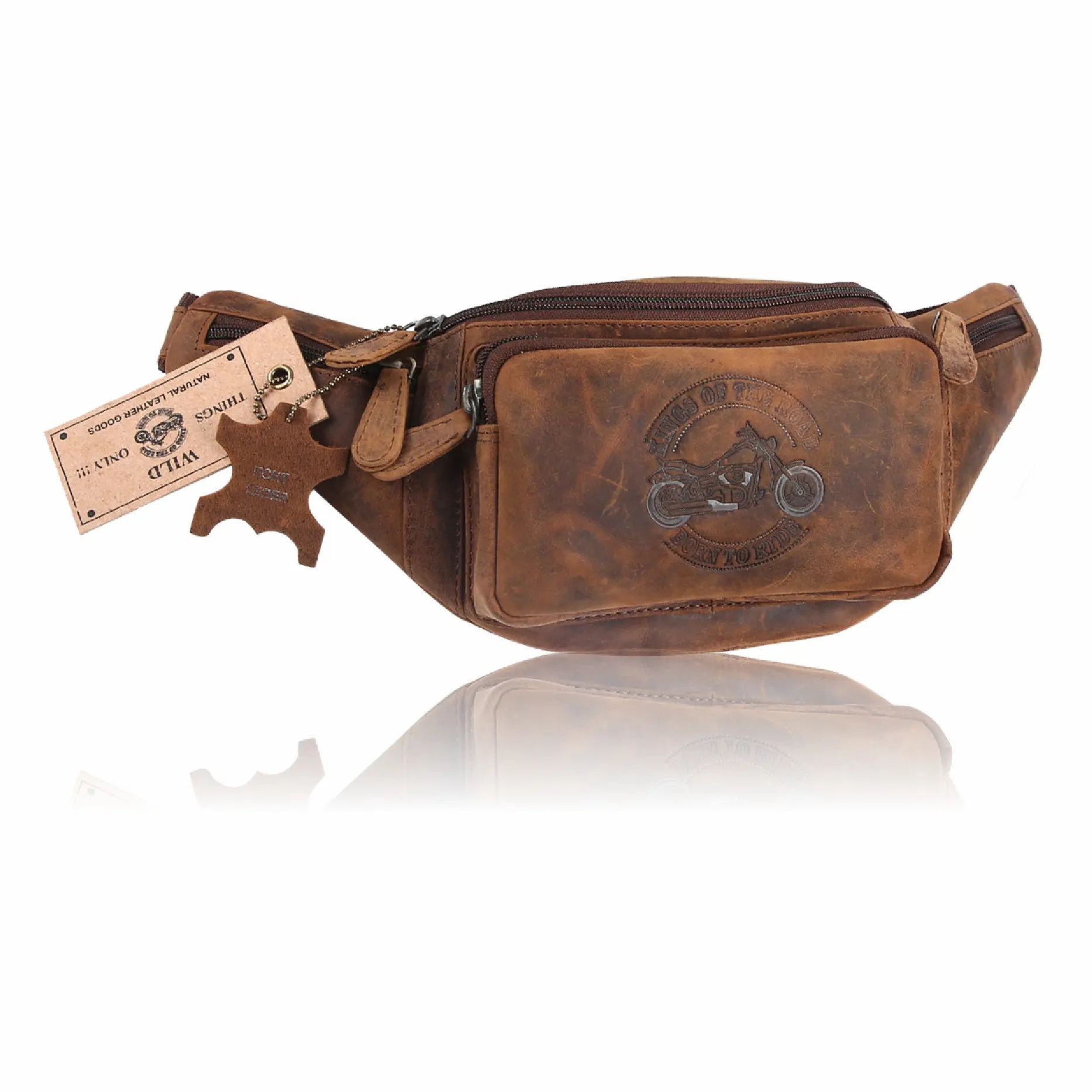 Image of Leather Waist Bag Belt Pouch Sports Hip Bag Crossbody Bag Crossbag