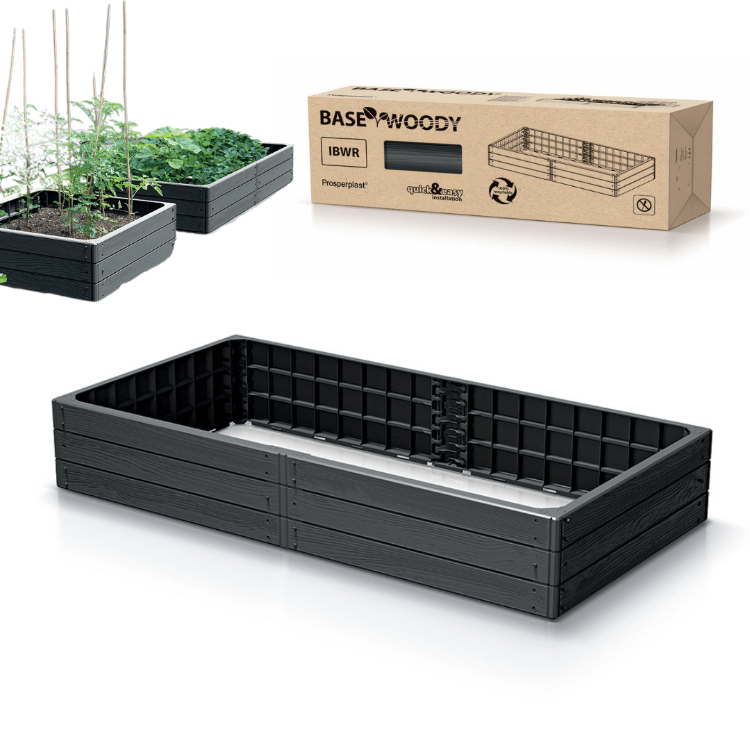 Garden Bed, Plastic Extension, Raised Beds, Vegetable Garden. Rectangular, Large, Brown, , 150 X 75 X 25 Cm