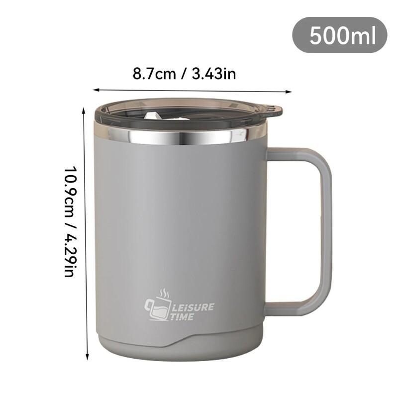 TEMU 500ml Stainless Steel Mug Tea Coffee Thermal Cup Insulated Travel Mug