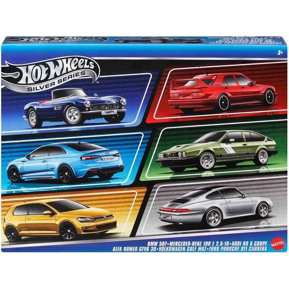 TEMU Hot Wheels Scale Die-cast Toy Cars, Set Of 6 European Vehicles With Elevated Deco (styles May )