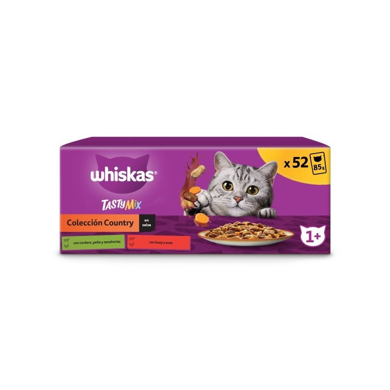 TEMU Whiskas Mix Comida Húmeda para Gatos Adultos Colección Country en Salsa 13x4x85g
