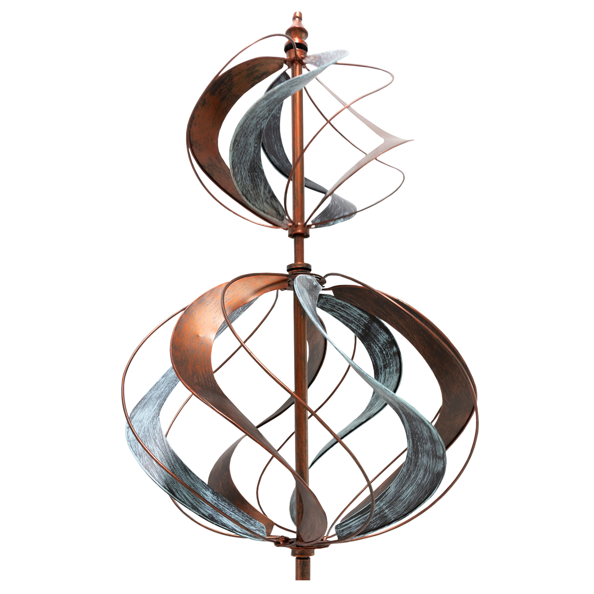 Image of Windmill Tulip With Counter-rotating Rotors | Garden Decoration Buildable In 3 | Garden Stake 213 Cm High | Windmill In Copper Optic | Wind Sculpture With Charm