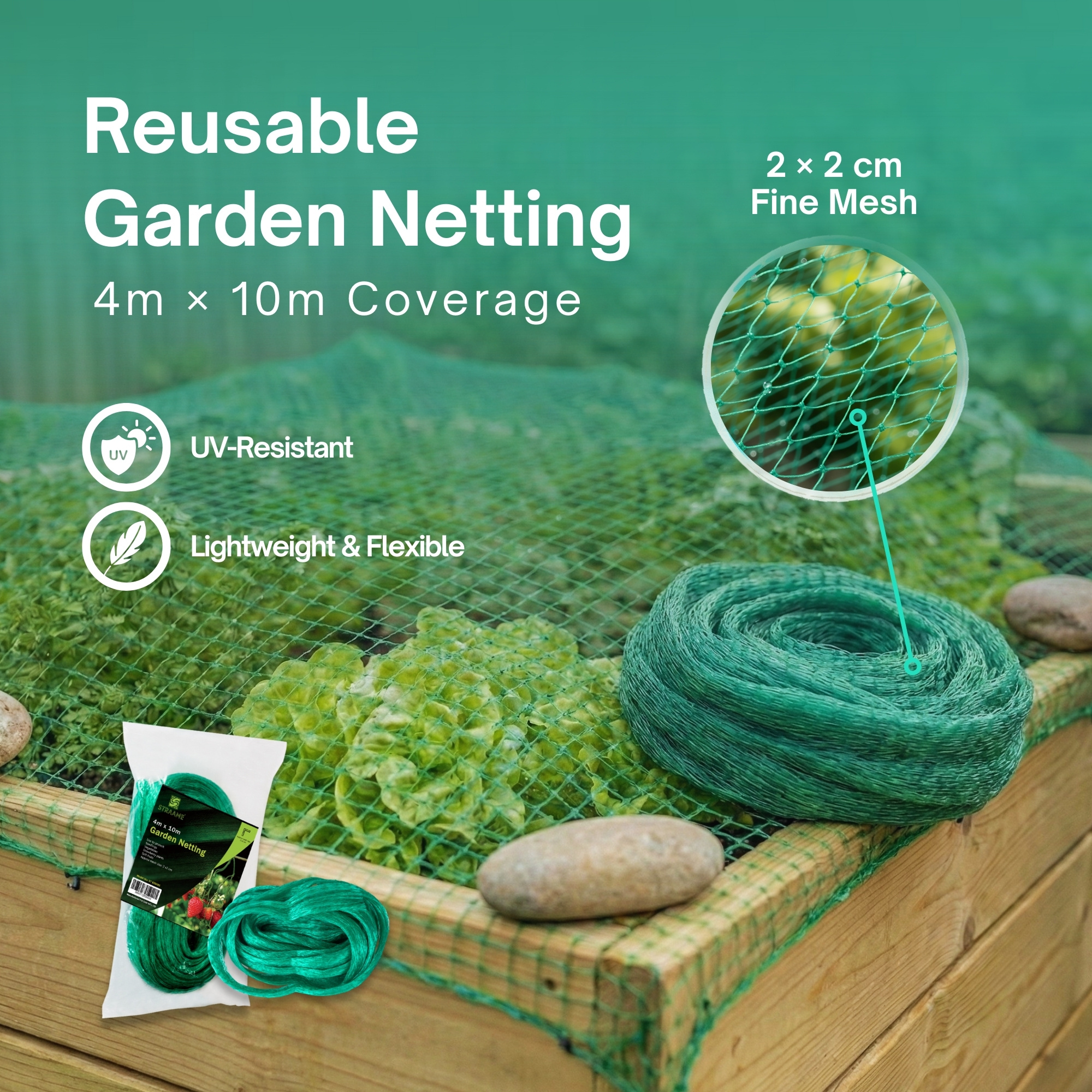 TEMU Fine Mesh Garden Netting For Plants, Vegetables, Fruit & , Outdoor Protective Fence Net To Birds, Cats & Small Animals, Versatile Garden