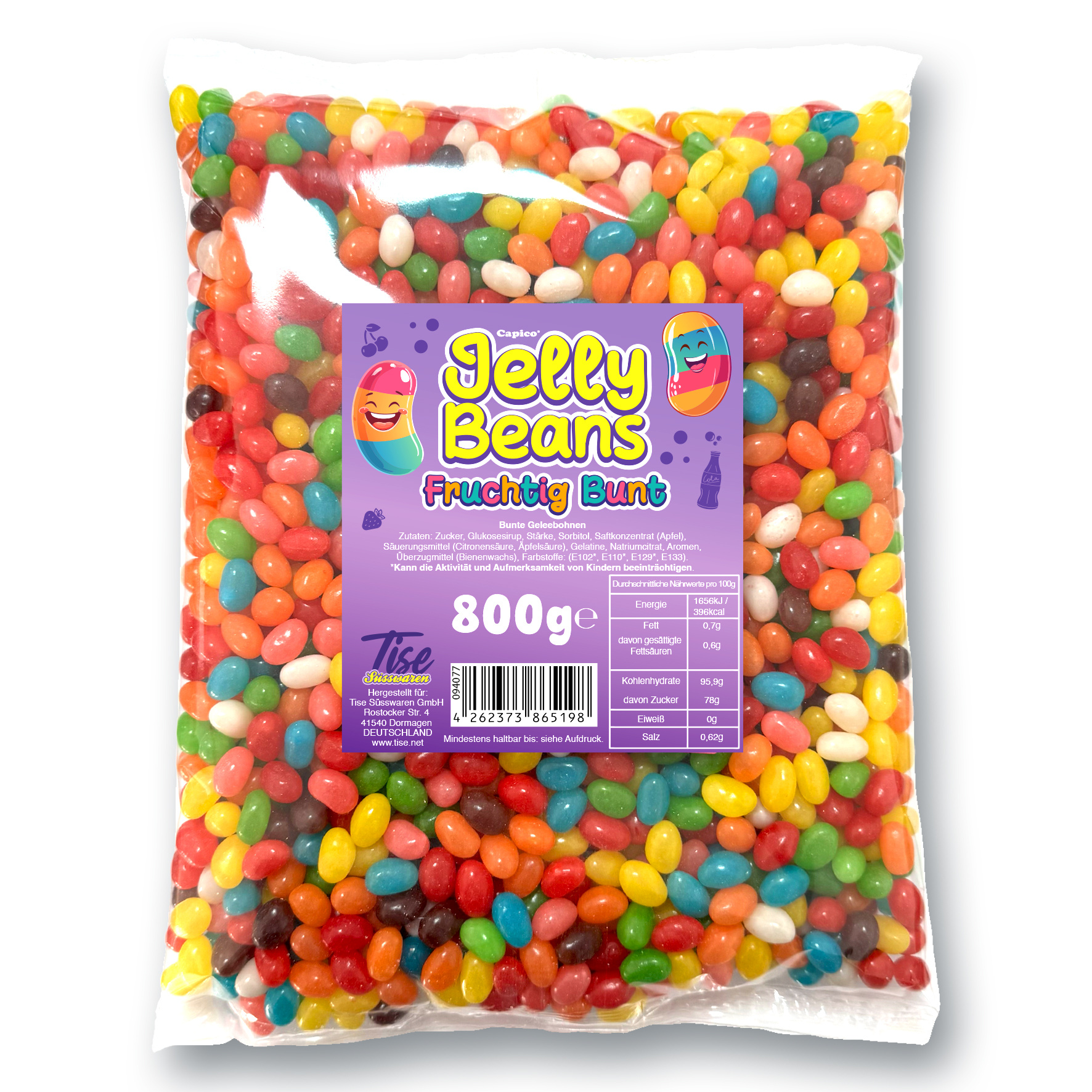 E-shop Capico Jelly Beans , bunte Gelee-Bohnen (800g)