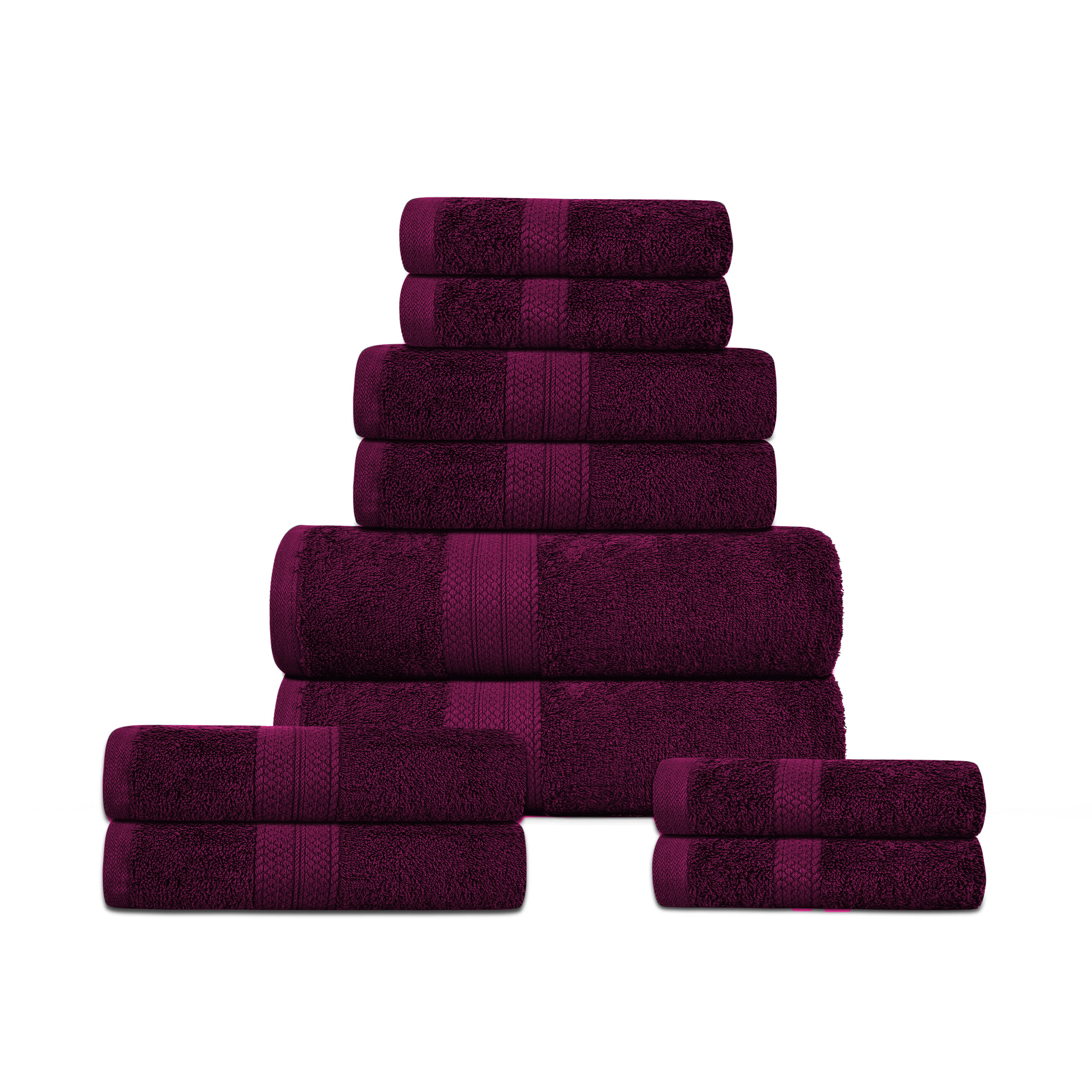 TEMU 10pcs Towel Sets - 500 Gsm Bale 100% Absorbent Quick Dry Multiple Colors | Bath Towel 70x135 Cm | Hand Towel 40x 80 Cm | Face Towel 30x30 Cm