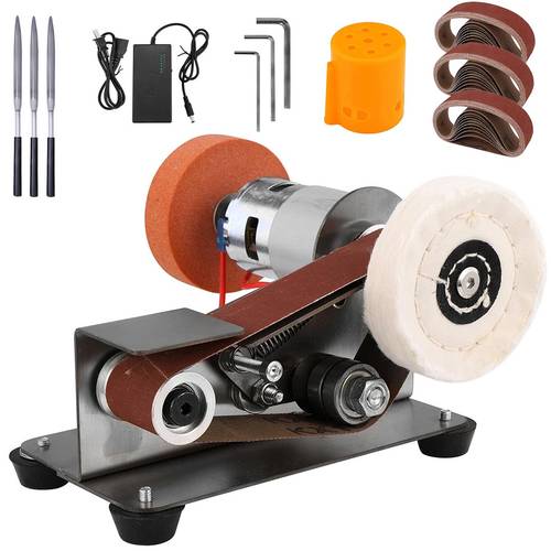 3 in 1 mini belt sander adjustable speed electric grinding sanding machine handcraft system bench grinder polisher buffer for diy craft wood stained glass jewelry kit