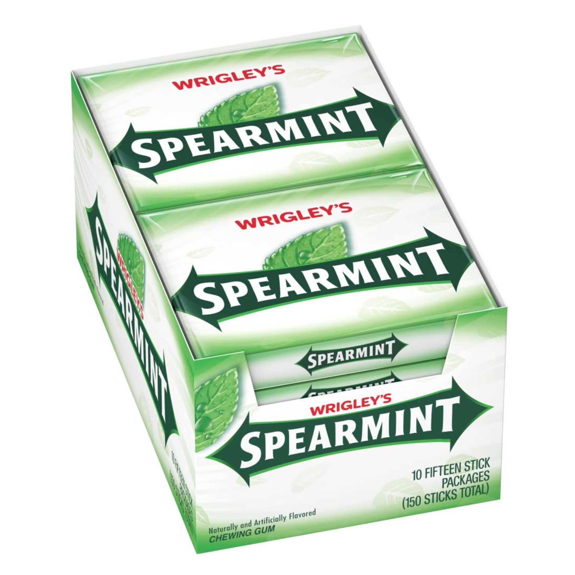 Wrigley's Spearmint Gum Strips, 10 Packs (150pcs)