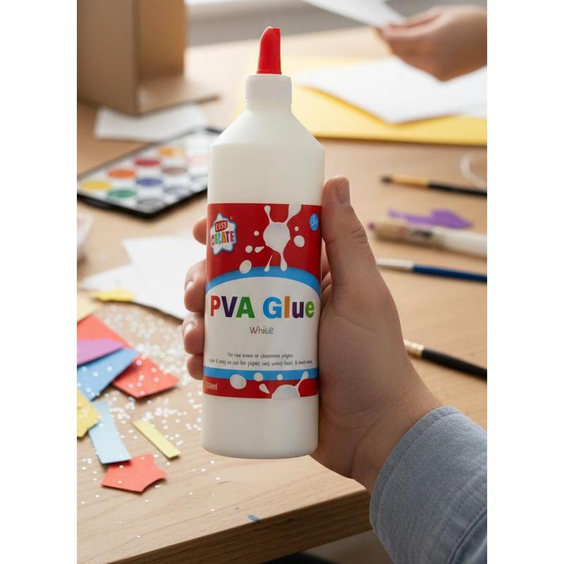 TEMU Kids Create White Pva Glue 500ml X Pva Glue Children' School Adhesive Dries Card Fabric Wood