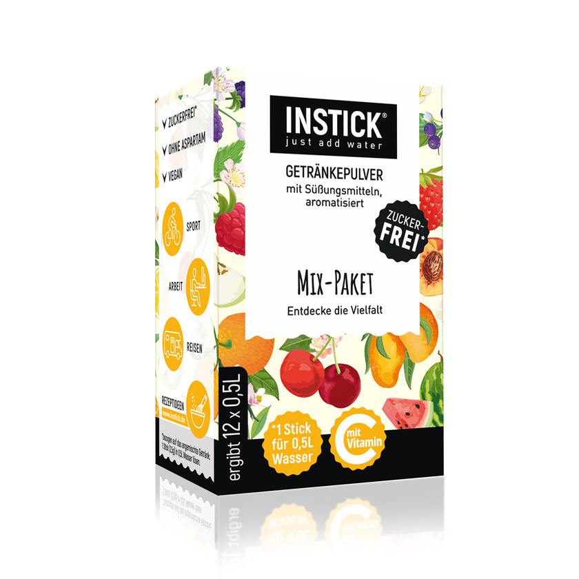 Instick Mix-package - Low-calorie Beverage Powder - Instant Powder - Sugar-free - For 12 X 0.5 L