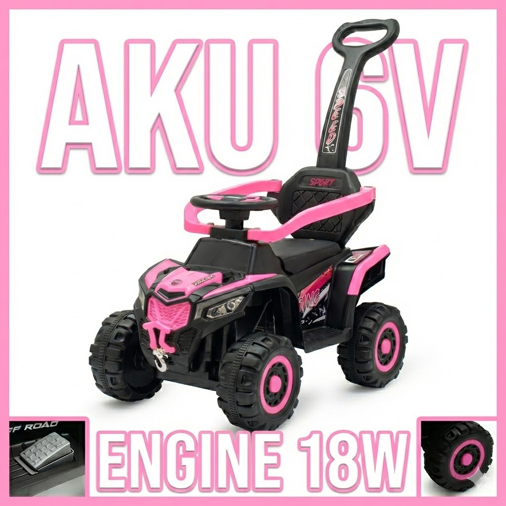 Elektrische Ride-On – Eerste Batterij-aangedreven Auto 6V, Off-Road Stijl, 18W Motor, Stuur en Zachte Zitting