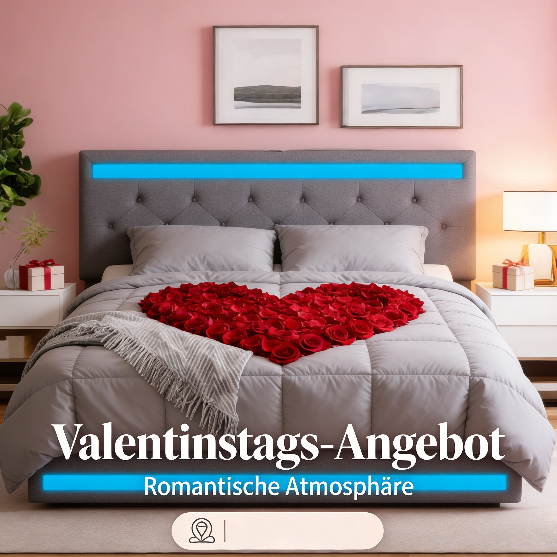 Image of Valentine's Day Gift For Couples, Ycz Double Bed 160x200 Cm With 4 Drawers And Usb Ports, 160x200 Bed With Slatted Base, Storage Bed, Linen Fabric, Dark Grey (mattress Not Included) Dfsdf.fsa456