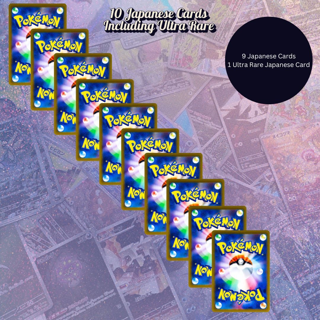 TEMU Pack – 10 Genuine Japanese Tcg Cards With 1 Guaranteed Ex / V / / Ultra Rare – Collector Gift – Uk Seller