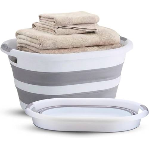 40 l collapsible laundry basket folding up washing hamper with handles durable saving clothes storage bin for bathroom bedroom laundry saving clothes washing bin with handles durable portable washing tub for home bathroom laundry room foldable plastic washing bin with strong handles up clothes hamper portable storage organizer for bathroom bedroom travel small spaces