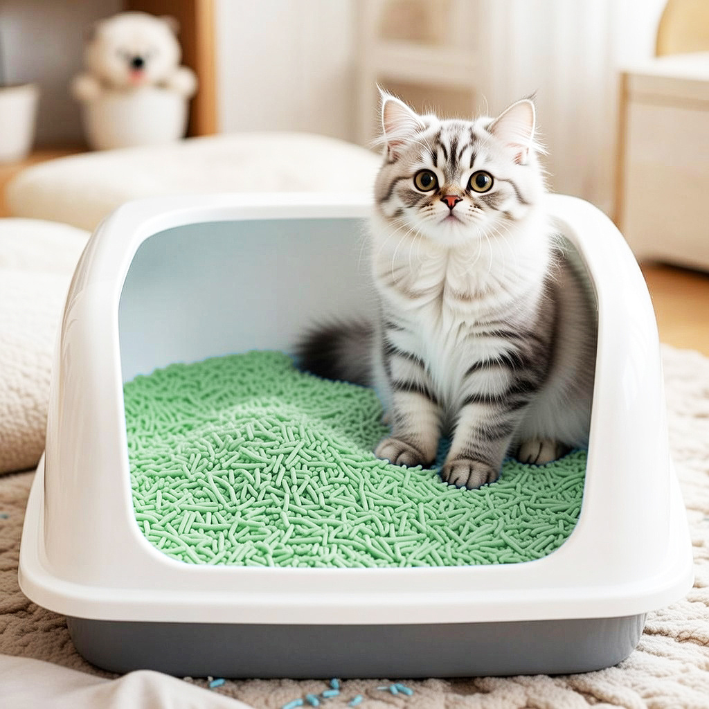 TEMU 2Pcs Arena de Gato de Tofu Aglomerante, Desechable por el Inodoro, Súper Absorbente, Sin Polvo, Control de Olores Olor Green Tea