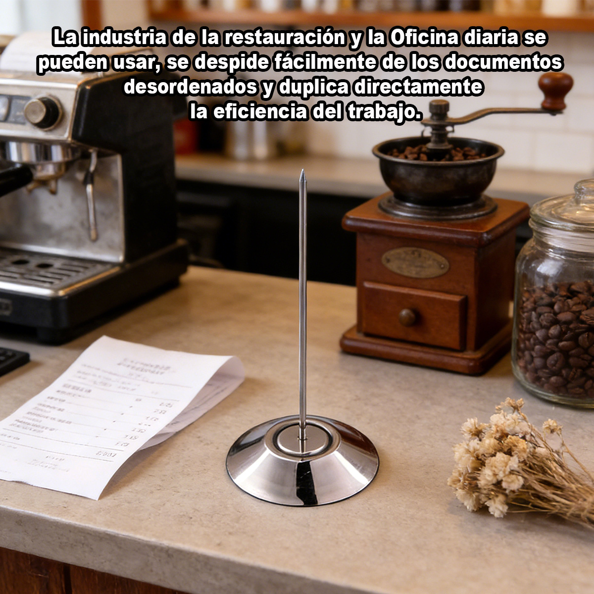 TEMU 1 pieza de portarecibos de acero inoxidable, de estructura estable y durabilidad, además de ser fácil de limpiar, diseñado para insertar
