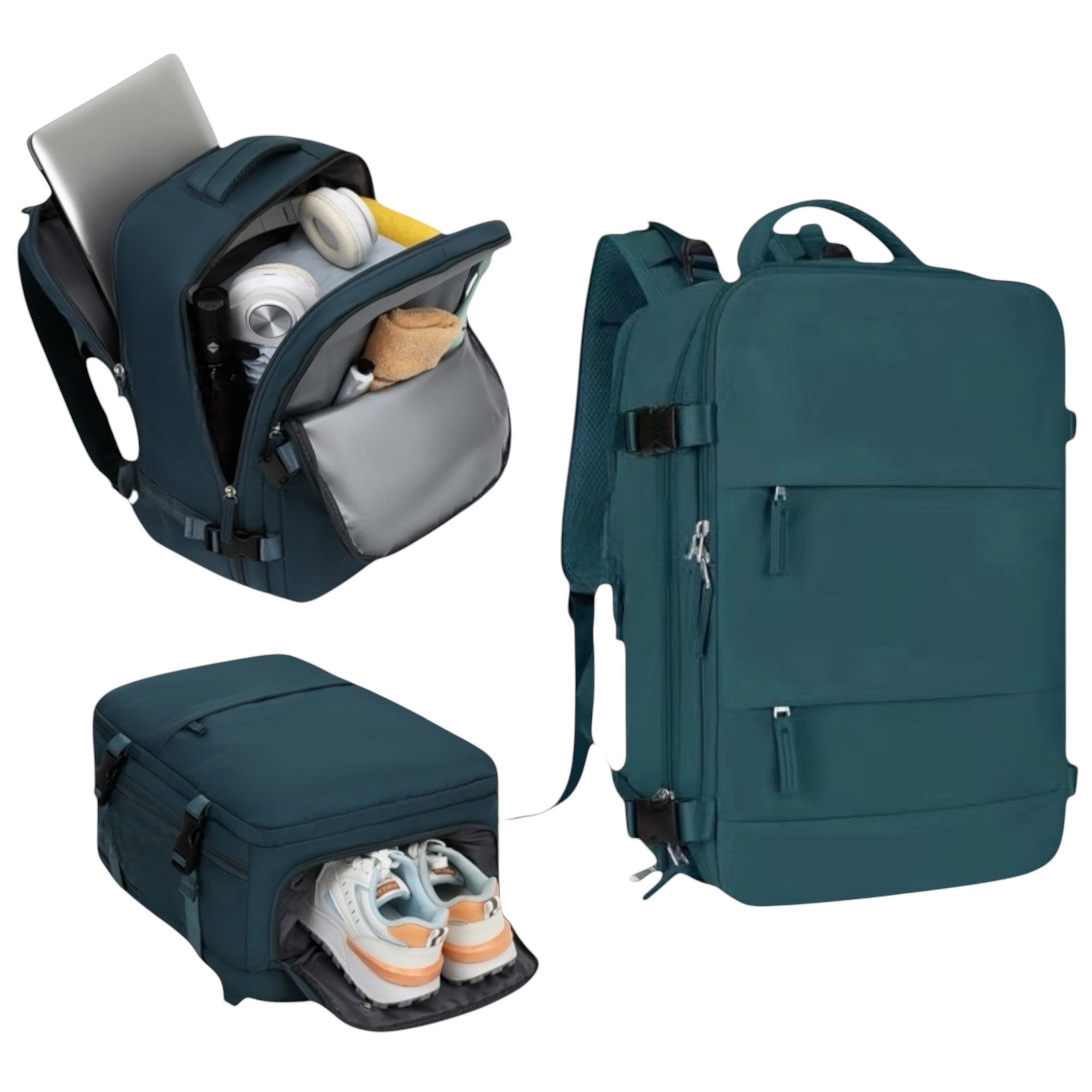 TEMU Mochila de Viaje para Cabina de Avion 45x30x20 para Barato Equipaje de y Espaciosa con Compartimento para Zapatos y Multifuncional para Viajes