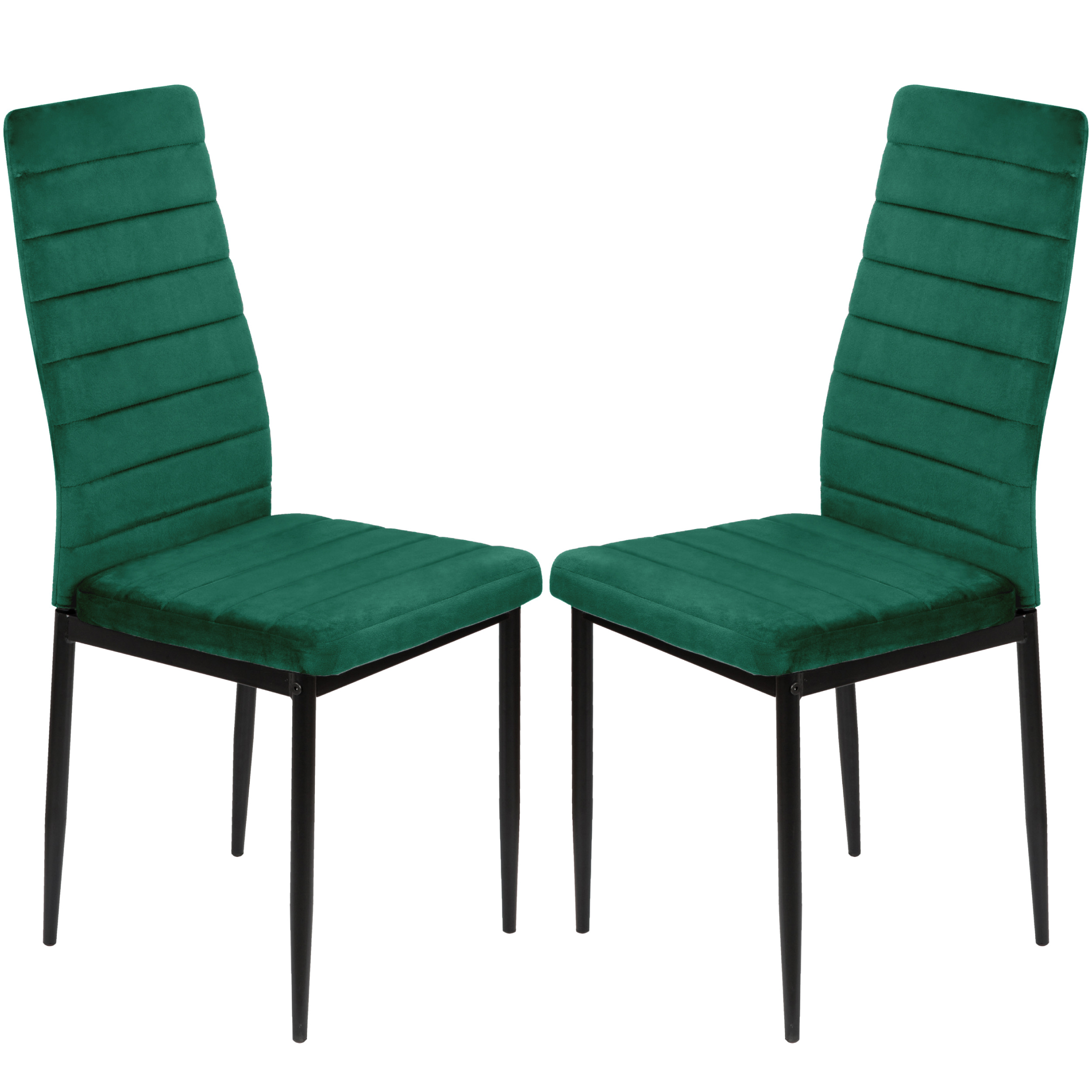 TEMU 2 x Sedia in Velluto, Imbottita Verde, Trapuntata, per Sala da , Cucina, Ufficio, Hotel, Gambe in Metallo