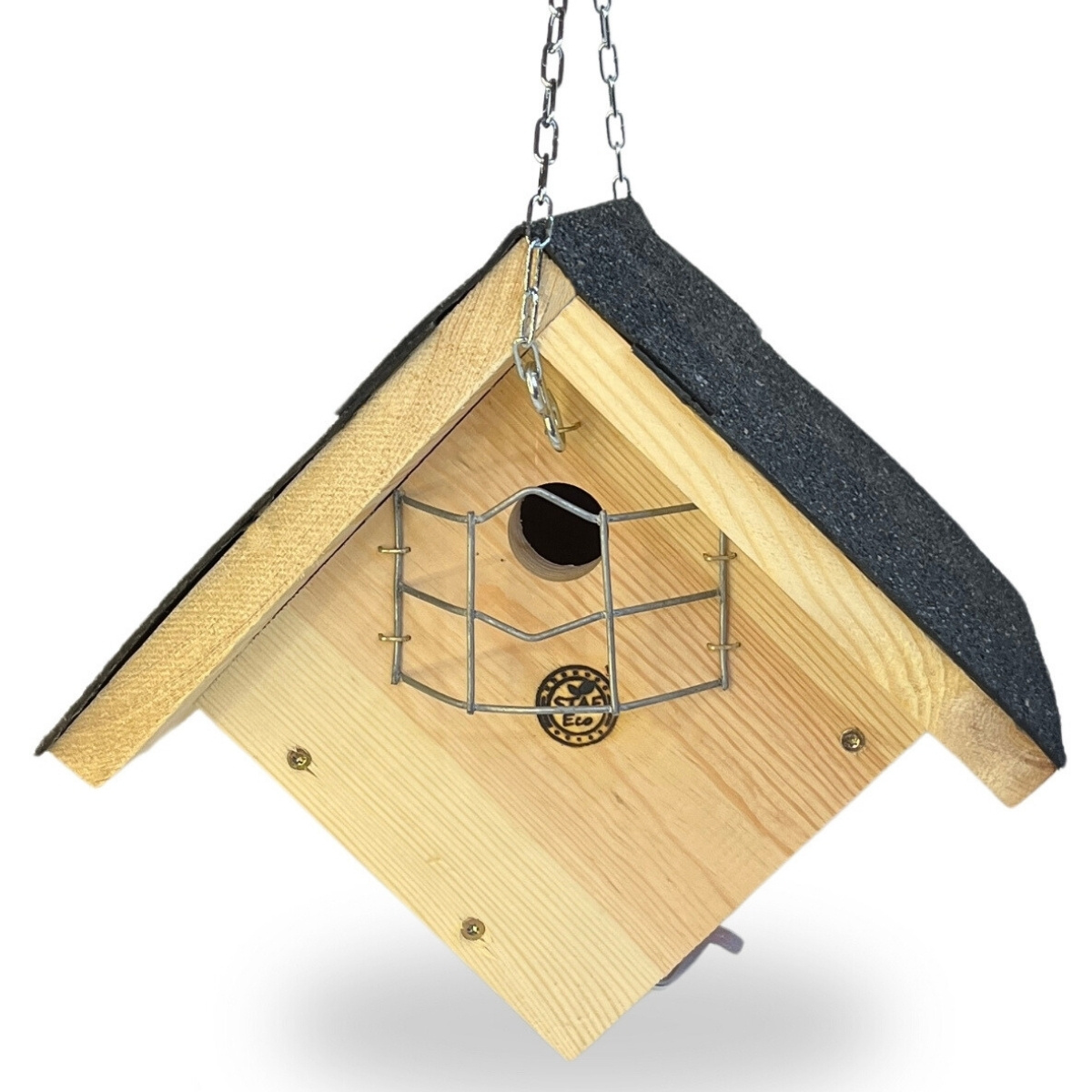 Nesting Box For , , Goldfinches, And Similar Birds With Roofing Felt And Scratch-resistant Grid – Hanging Tit Nest Box, Bird Hotel, 32 Mm Entrance Hole