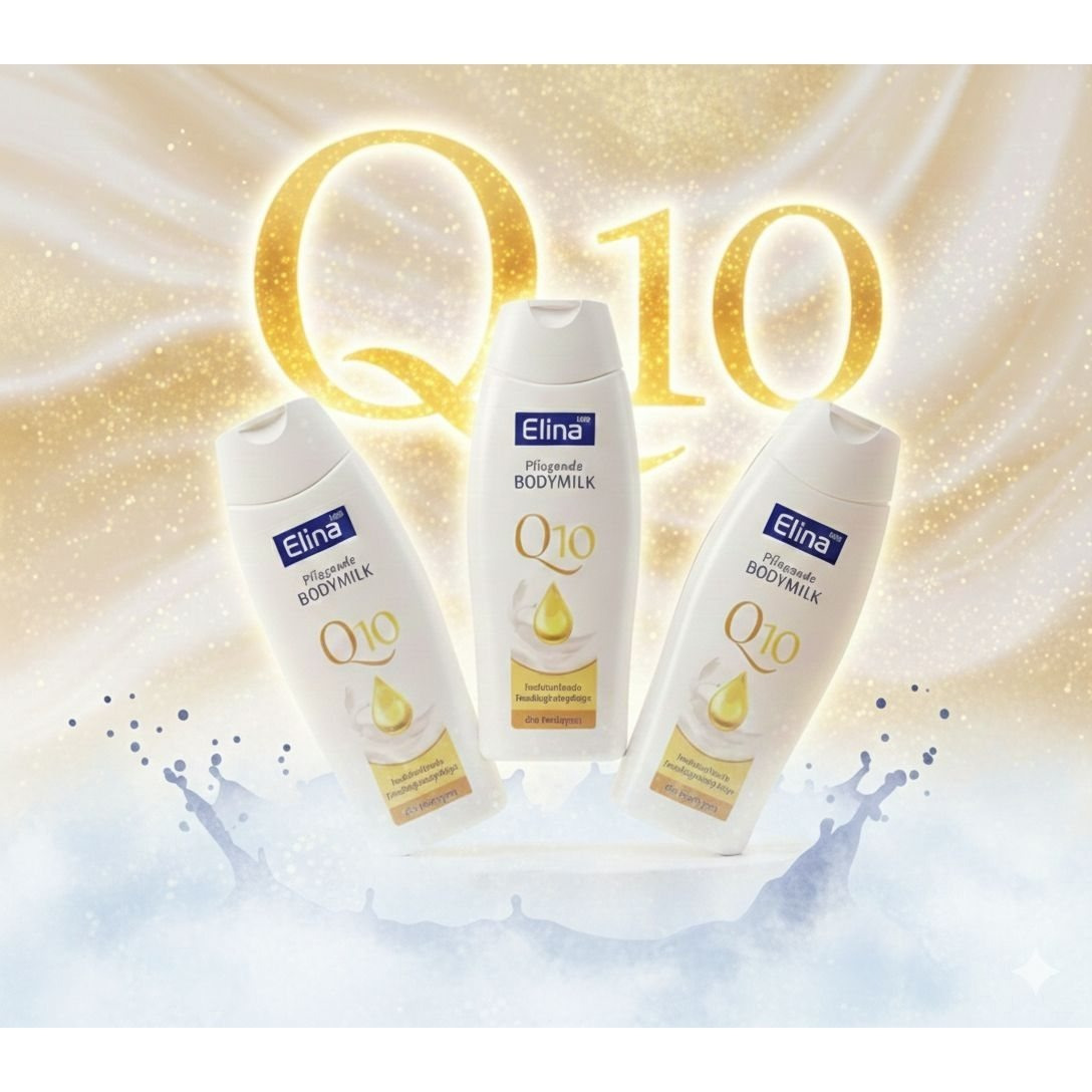 Image of Elina With Nourishing Body Milk Q10 3x250 Ml, Firming Moisturizing Body Lotion For Types, Pleasant Scent For Normal And Dry Skin