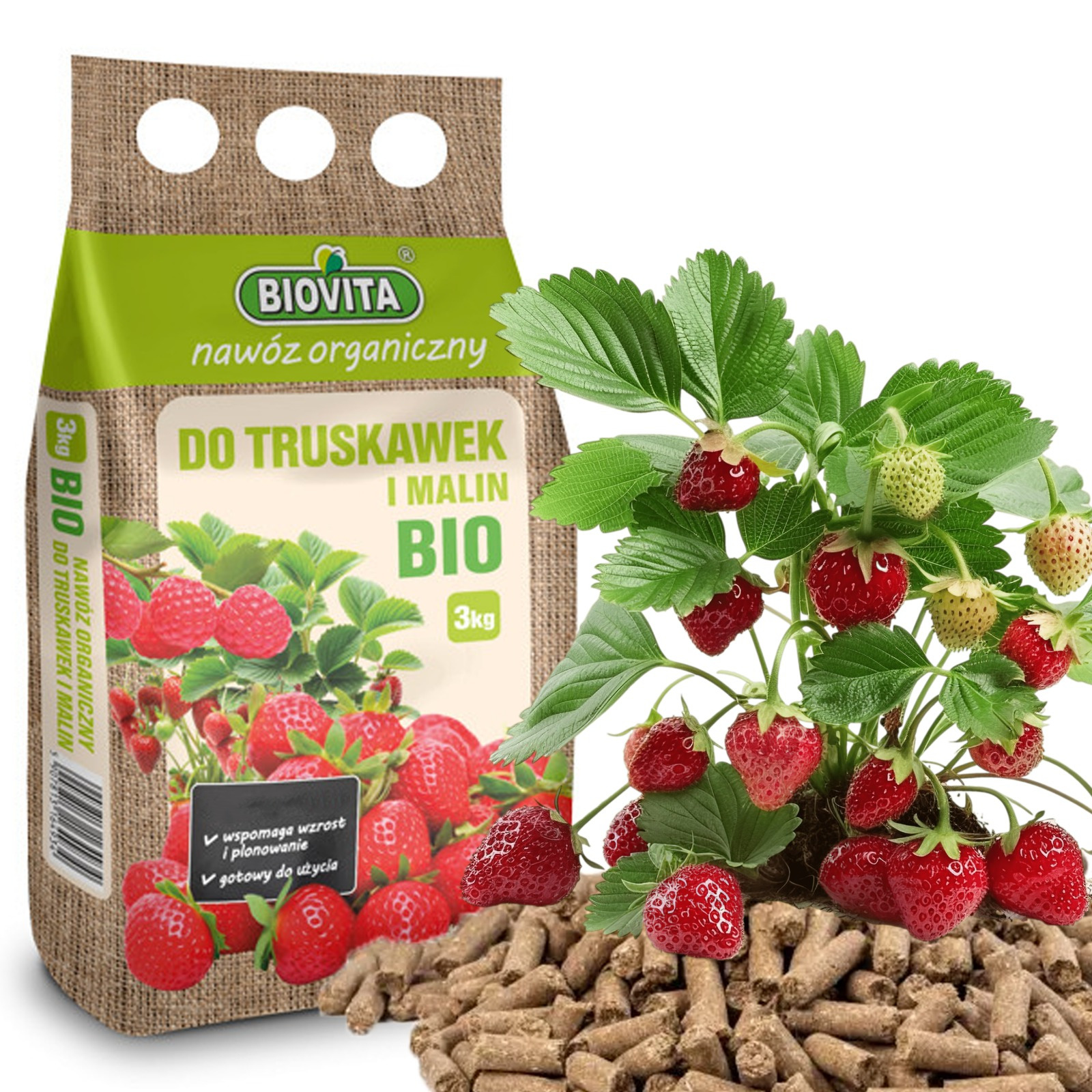 TEMU Fertilizer For Strawberries And Raspberries, Natural, , Biovita, 3kg
